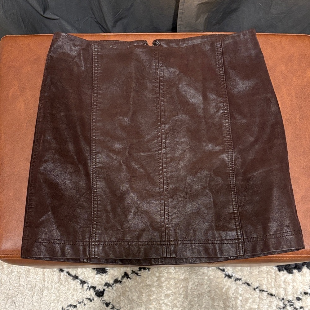 Free People Rich Brown Mini Skirt